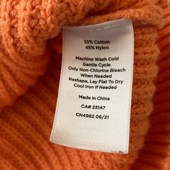Talbots Coral/Soft Orange Cable Knit Sweater - Picture 7 of 9